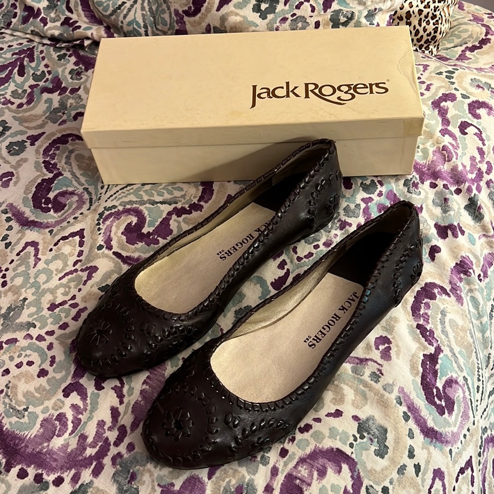 NWOT Jack Rogers Navajo Pinwheel Ballet Flats Brown 11M